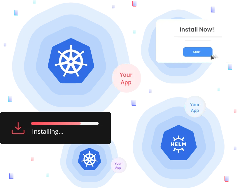 illustration showing different installation methods. 